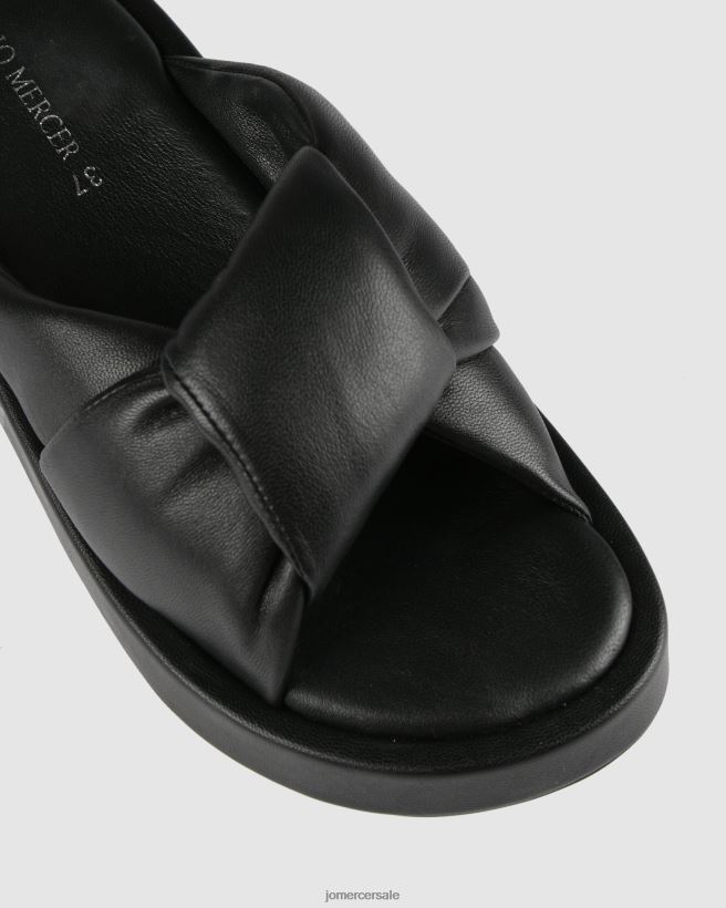 esso Jo Mercer diapositive piatte dacca pelle nera 2LP82J261 calzature