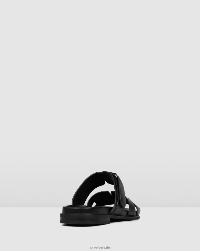 esso Jo Mercer diapositive piatte hendrix pelle nera 2LP82J244 calzature