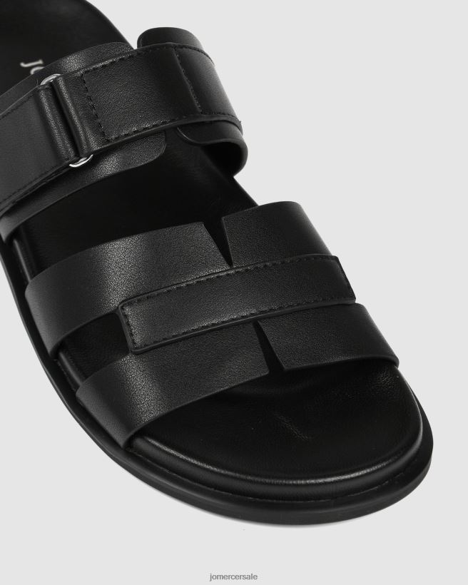 esso Jo Mercer diapositive piatte hendrix pelle nera 2LP82J244 calzature