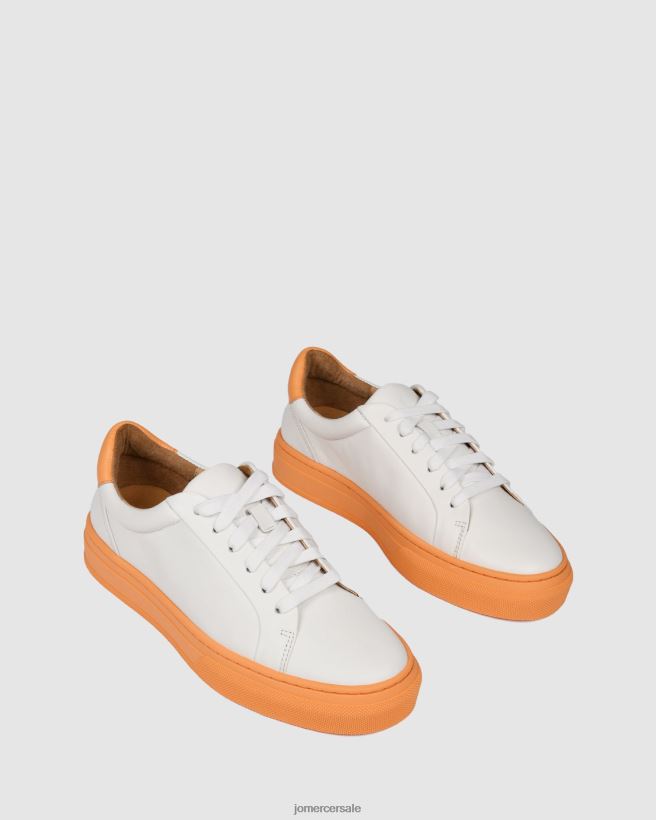 esso Jo Mercer scarpe da ginnastica del caos morbida pelle bianca arancione 2LP82J243 calzature